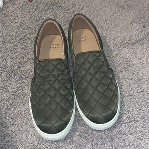 Green slip ons